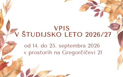 Vpis v študijsko leto 2026/27